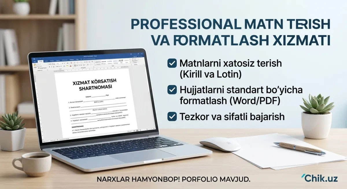 Matnlarni Wordda sifatli terish va formatlash — 1-rasm