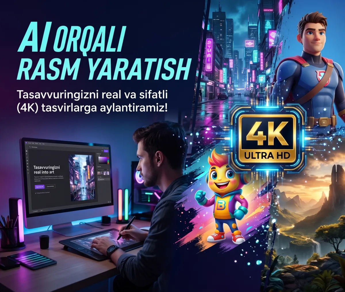 AI Media kontent yaratib beramiz — 1-rasm